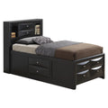 Black Twin Storage Bed A61791
