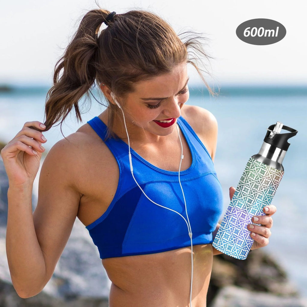 20 oz Insulated Stainless Steel Water Bottle with Straw Lid E474