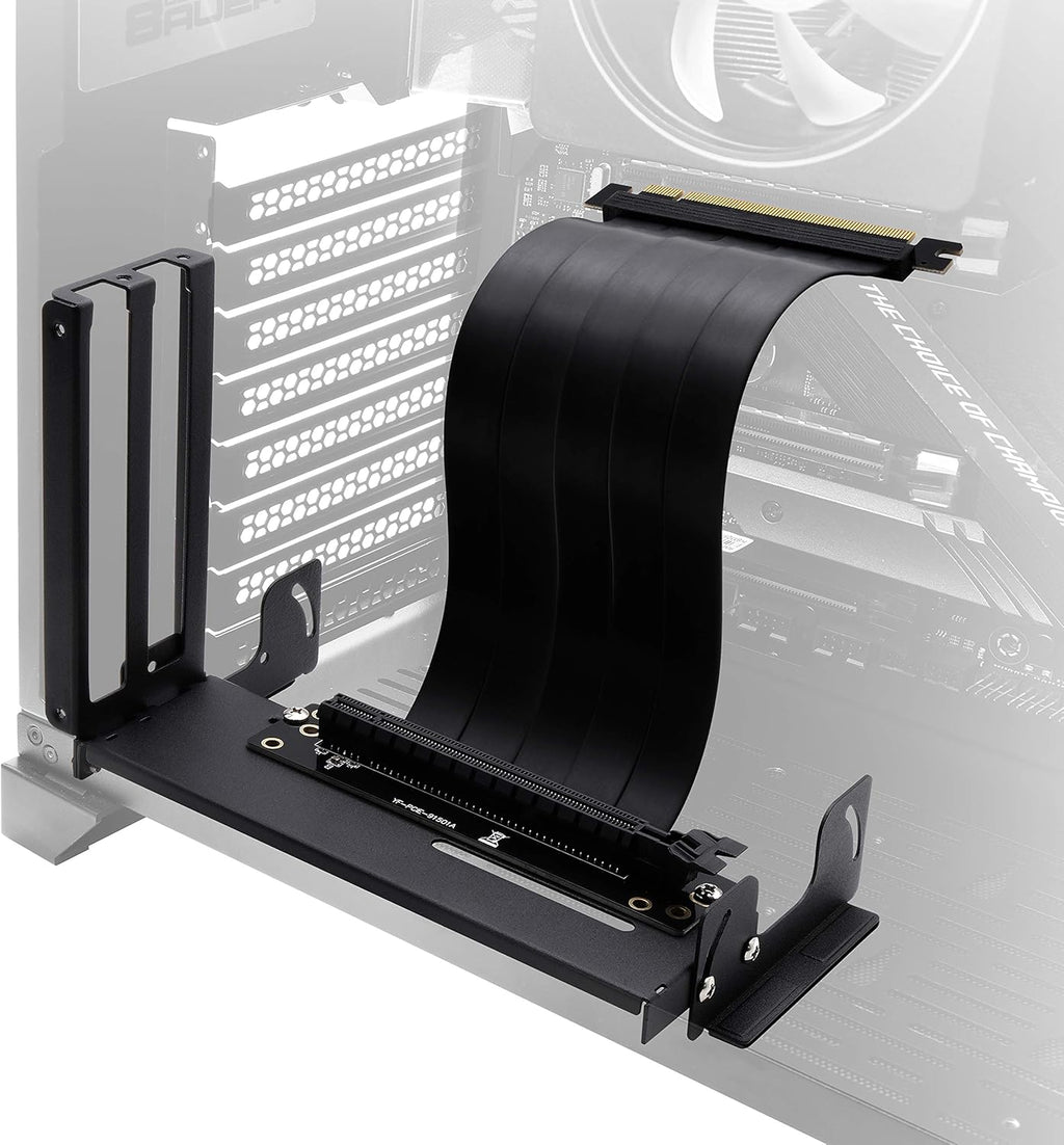 White Vertical Graphics Card Holder Bracket with PCIE3.0 Riser Cable Y443503