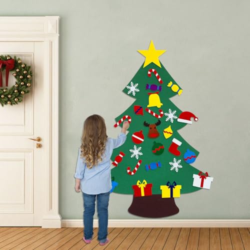 Felt Christmas Tree with 25 Ornaments M355097
