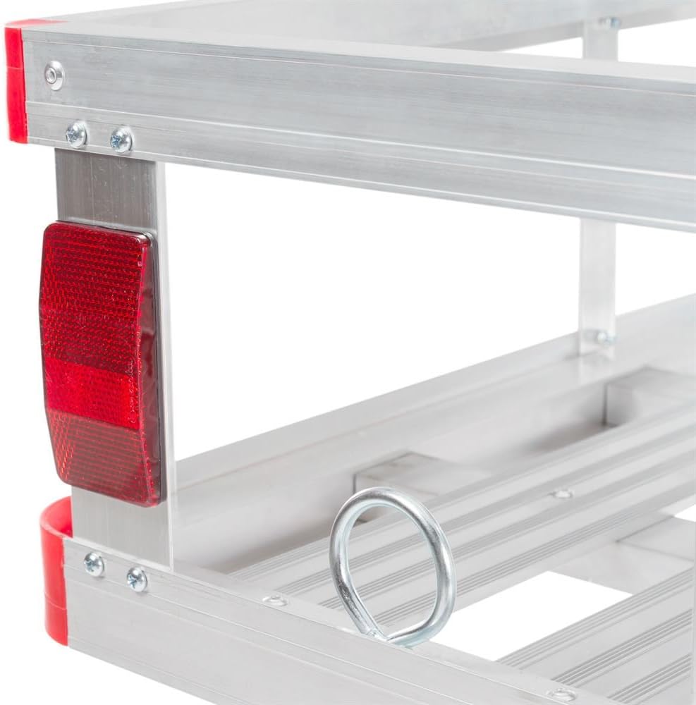 Aluminum Hitch Cargo Carrier Basket with Loading Ramp X120446
