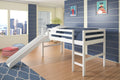 White Twin Loft Tent Bed with Slide O7792