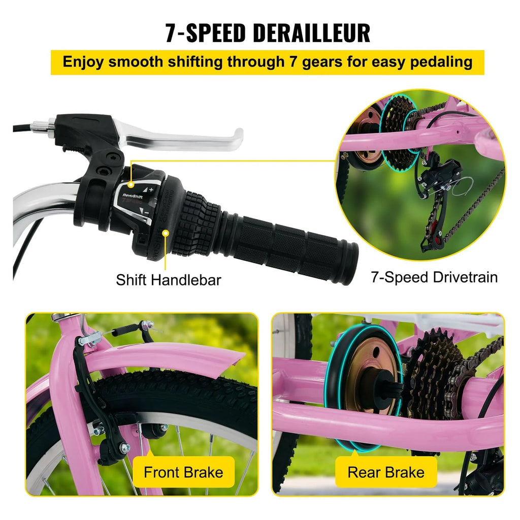 Foldable 7-Speed Adult Tricycle with Basket R21547
