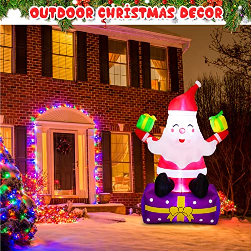 Inflatable Santa Claus with Gift Boxes LED Lights Yard Decor L518