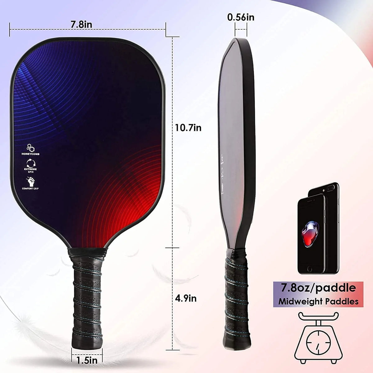 Graphite Carbonfiber Pickleball Paddle Set of 2 Q106563