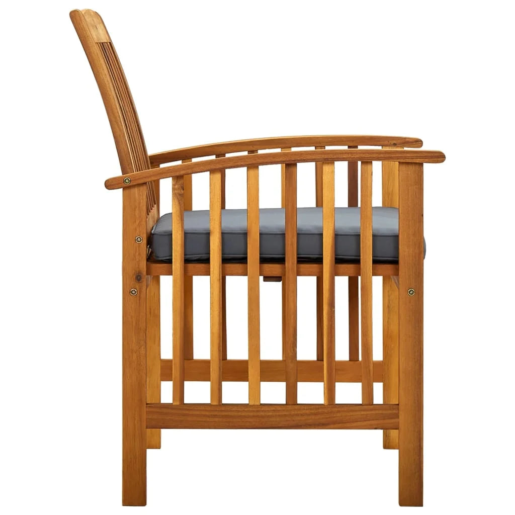 6 pcs Solid Wood Acacia Patio Dining Chairs with Cushions Z6103