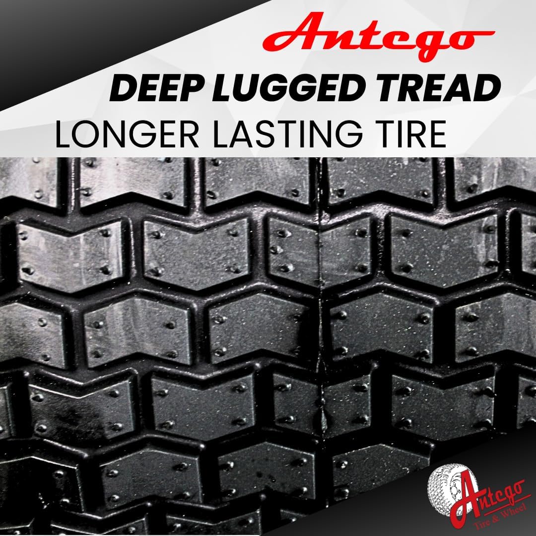 Set of 2 15x6.00-6 Tires & Wheels Assembly for Lawn Mowers, 4 Ply Turf Tires, Yellow Z9132