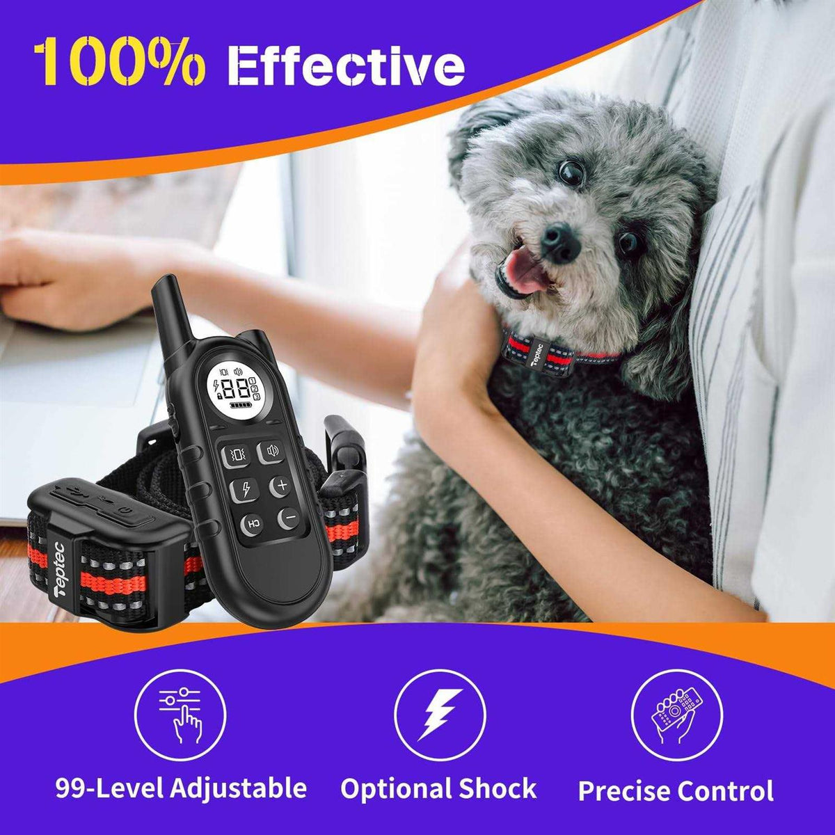 Smallest Lightest Anti Bark Training Collar for Small Dogs 5-15lbs T64019