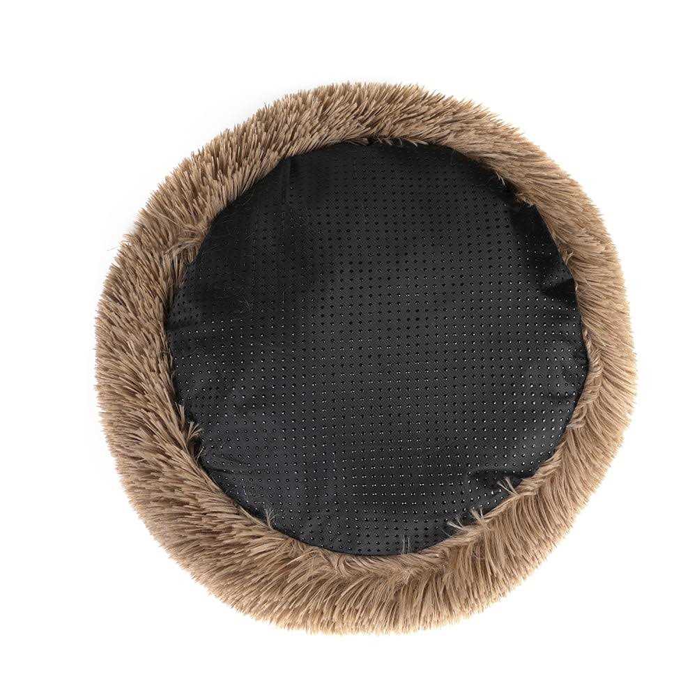 Round Plush Donut Pet Bed Warm Fur Cuddler Cushion Y311815