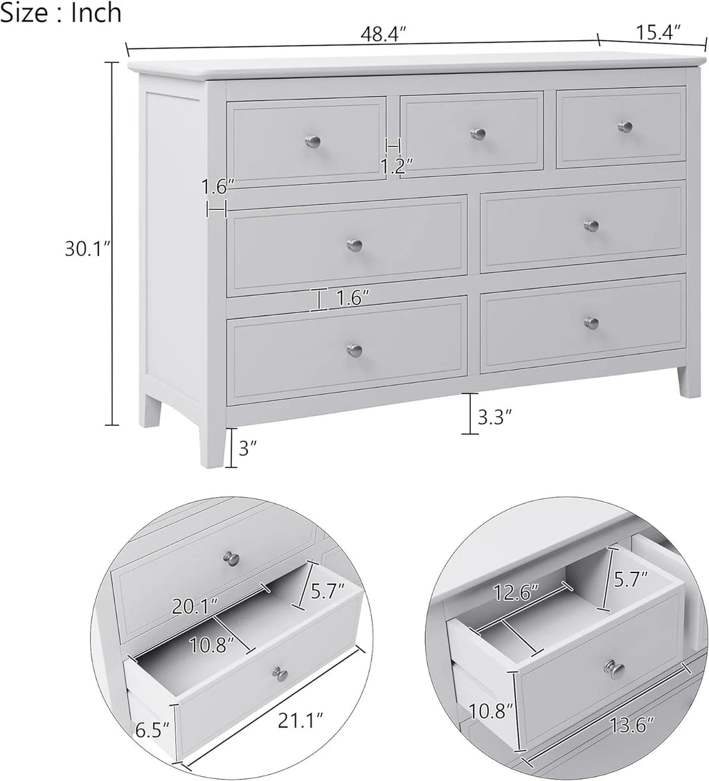 White Queen Size 5 Piece Wood Bedroom Furniture Set S33248