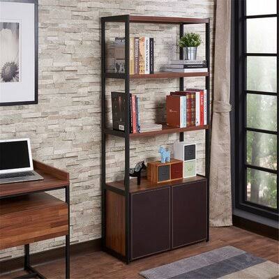 Espresso PU Bookcase J7218