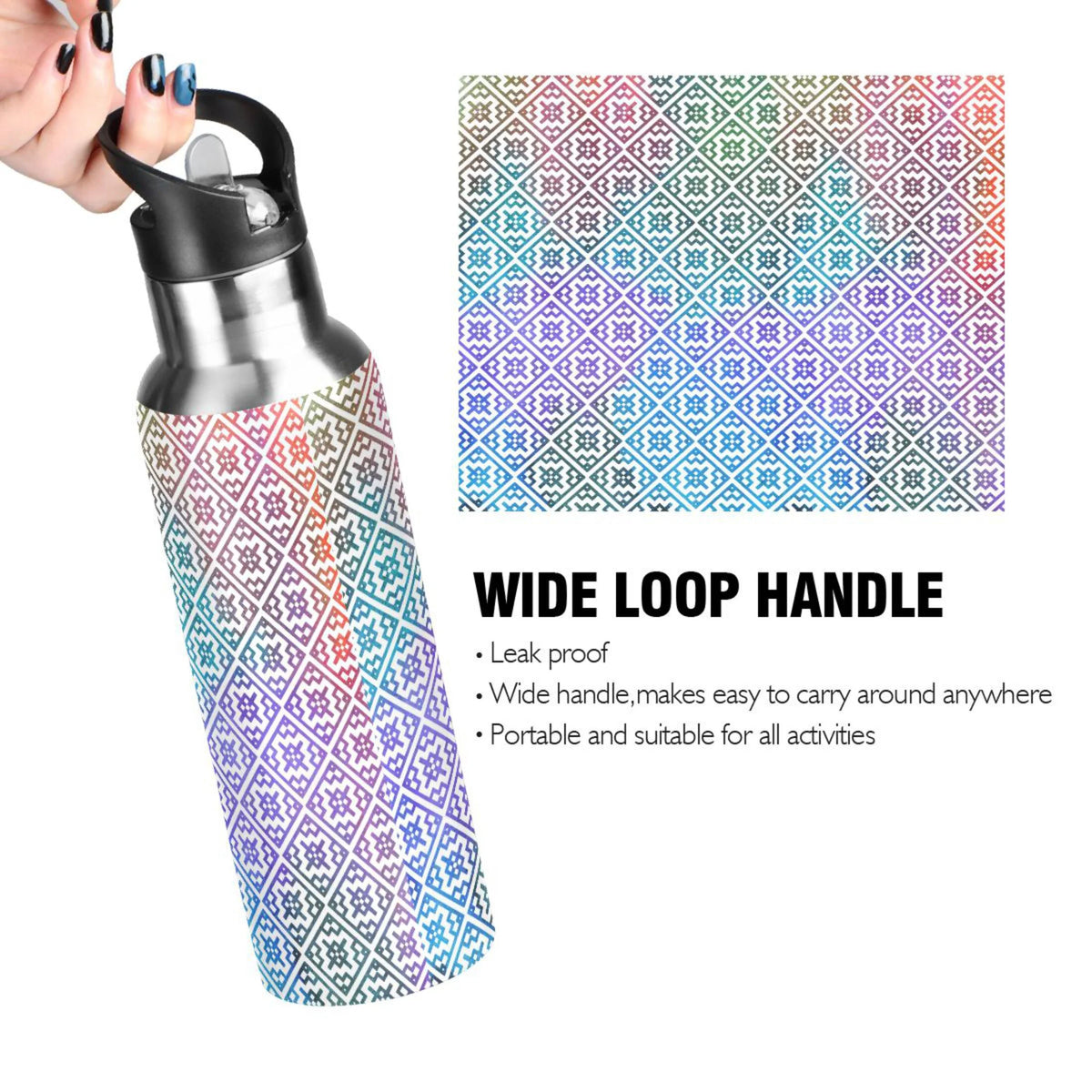 20 oz Insulated Stainless Steel Water Bottle with Straw Lid E474