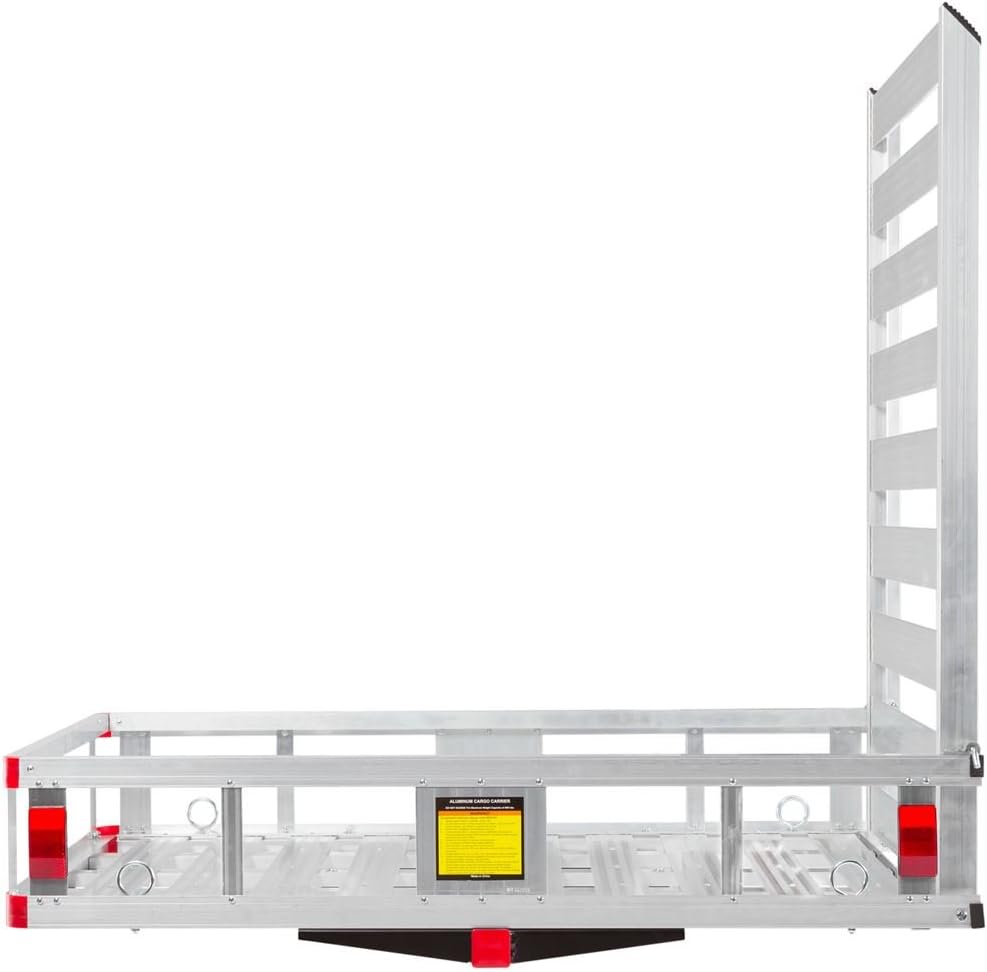 Aluminum Hitch Cargo Carrier Basket with Loading Ramp X120446
