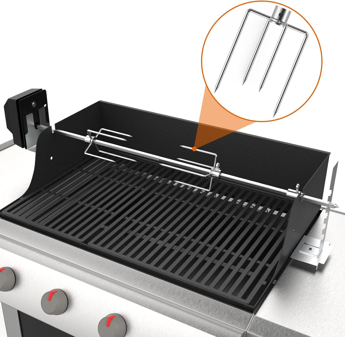 Universal Rotisserie Grill Kit with Motor and Spit Rod G347