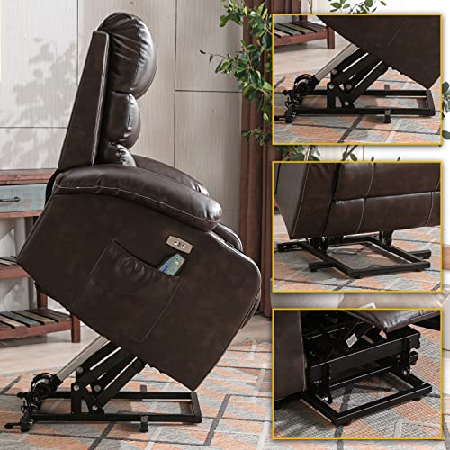 Power Lift Chair with Massage and Heat, PU Leather H353169