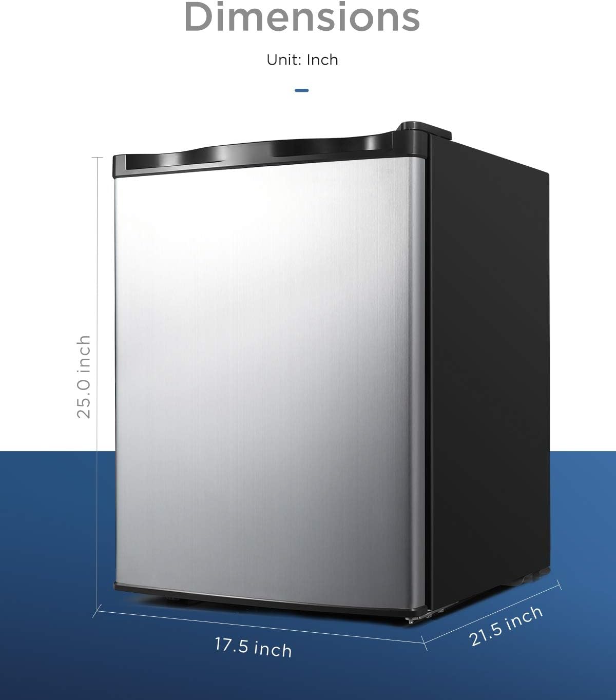 2.1 Cubic Feet Silver Compact Mini Freezer R547286
