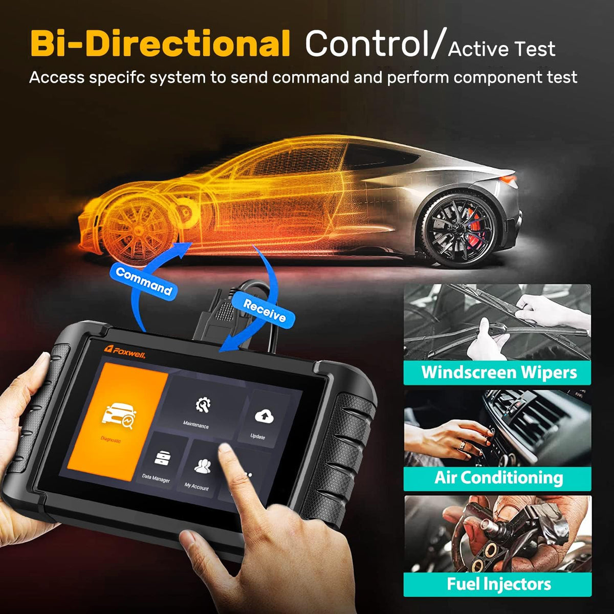 Bidirectional Scan Tool OBD2 Scanner with 30 Service Reset U648839