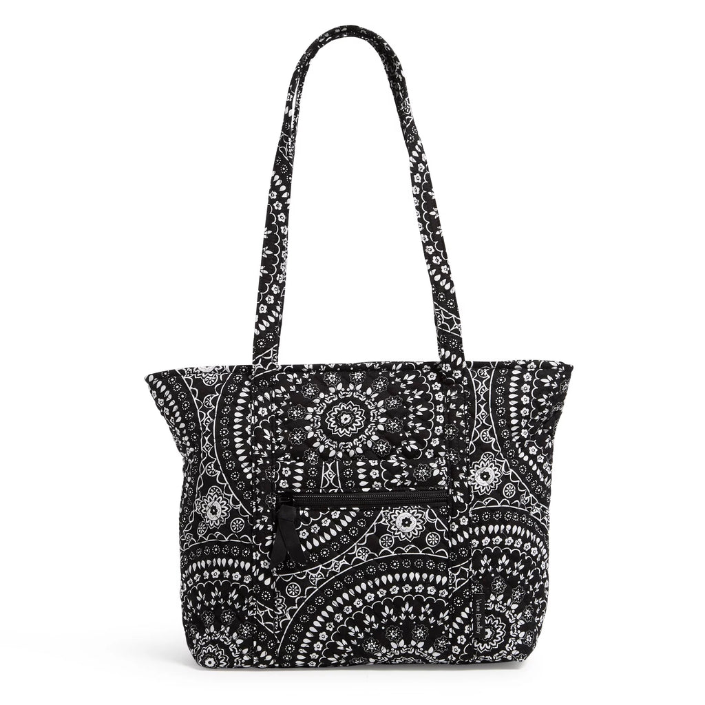 Black Bandana Medallion Recycled Cotton Small Tote Bag B17760