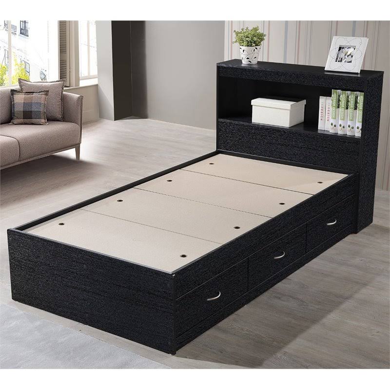 Twin Captain Storage Bed with 3 Drawers in Black C190431