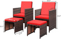 4 Pieces Patio Furniture Dining Set with Ottoman K680
