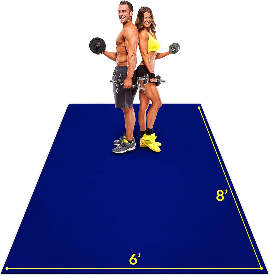Large 8 x 6 ft 7mm Thick Non-Slip Rubber Exercise Mat O6232