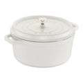 5.5 Qt Cast Iron Round Dutch Oven in White O6309