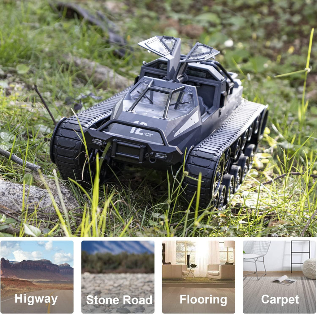 1:12 Remote Control Tank Toy 2.4Ghz All Terrain 4WD Rechargeable Battery M347