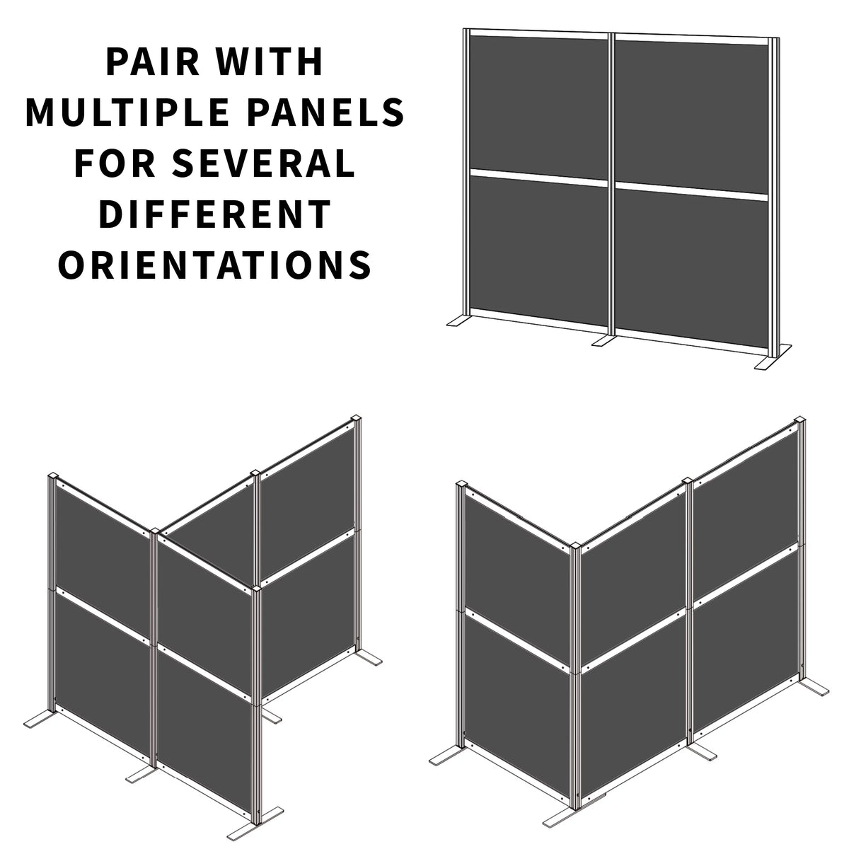 T-Shaped Modular Wall System, 4 PET Panels M734