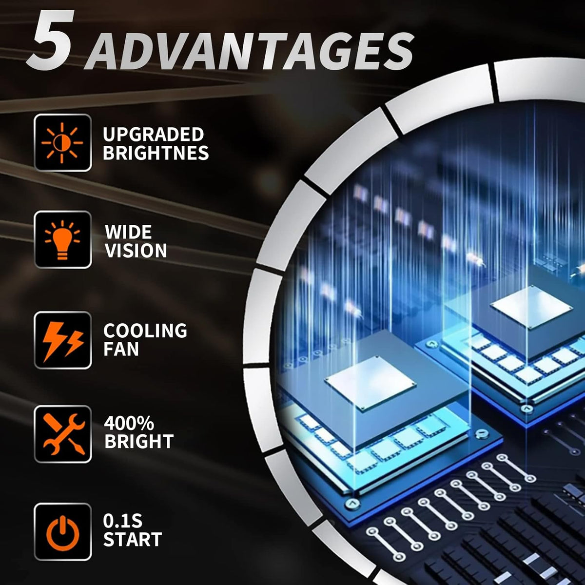 LED Headlight Bulbs Combo 240W 30000LM 6500K Cool White, Pack of 4 Pack of 2 U130