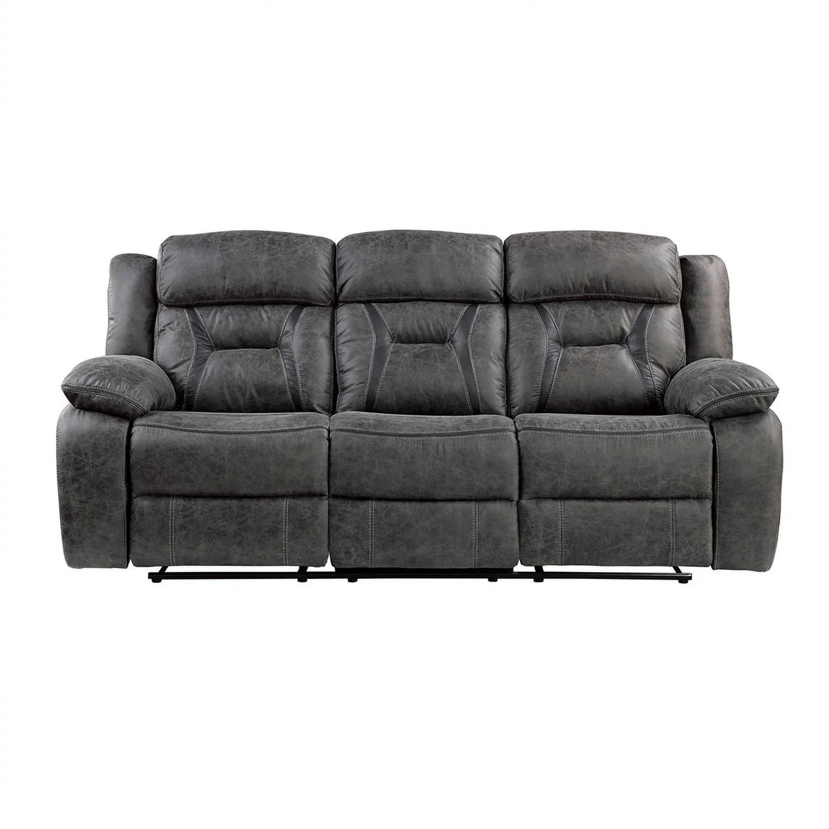 Gray Microfiber 2-Piece Reclining Sofa Set E1551