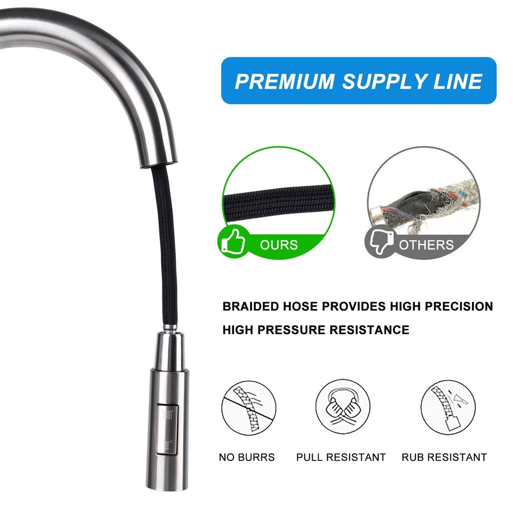 304 Stainless Steel Pull Down Kitchen Faucet V69176