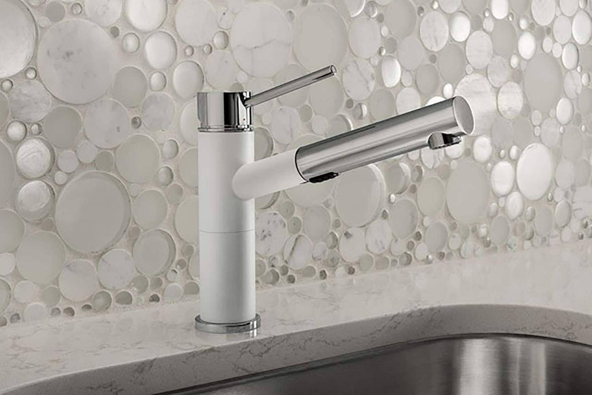 White Pull Out Spray Kitchen Faucet I23260