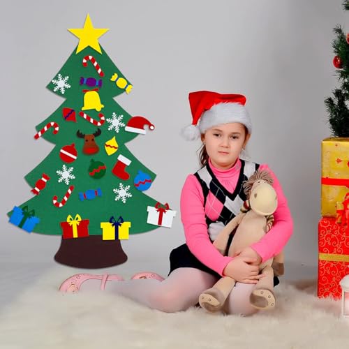 Felt Christmas Tree with 25 Ornaments M355097