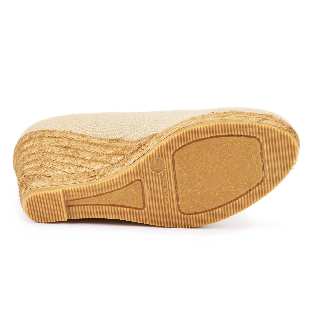 Beige Espadrille Wedge Pumps W84624