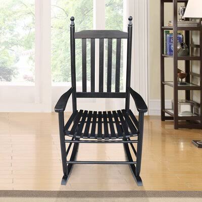 Black Wooden Porch Rocker Chair E481613