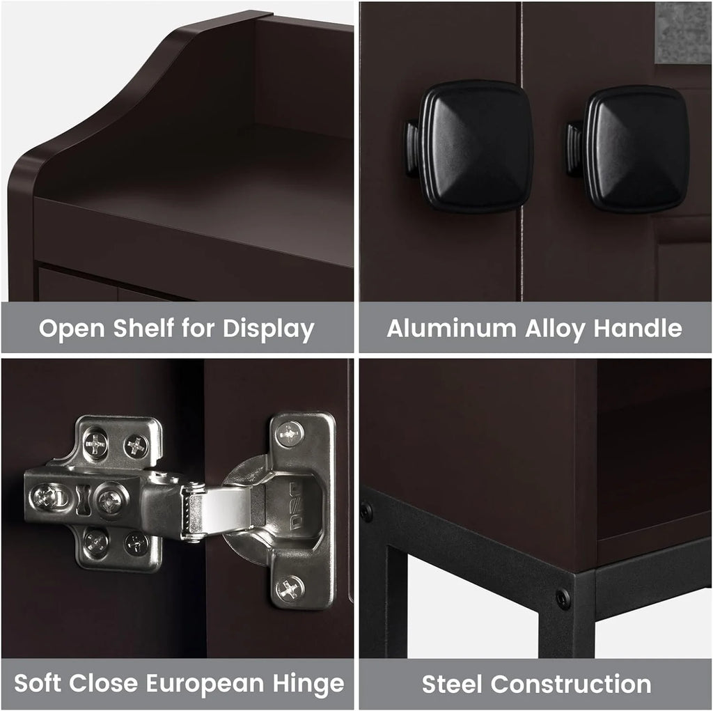 Over The Toilet Storage Cabinet with 2 Doors and Adjustable Shelf E881953