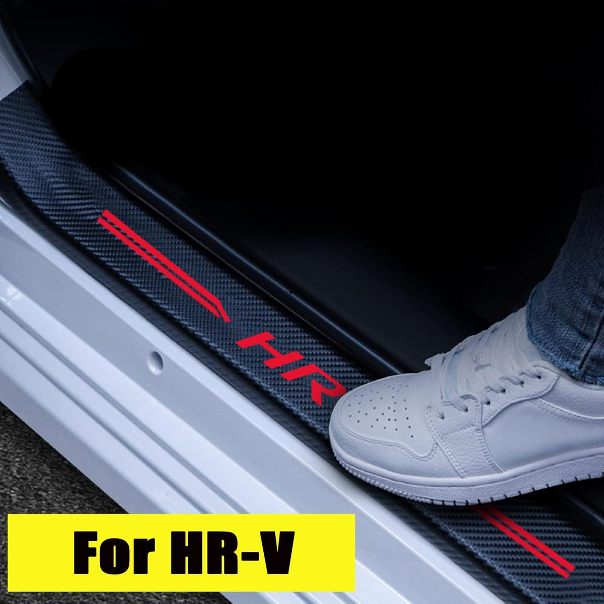 Carbon Fibre Vinyl Car Door Sill Protection Decal Sticker 4PCS I43900