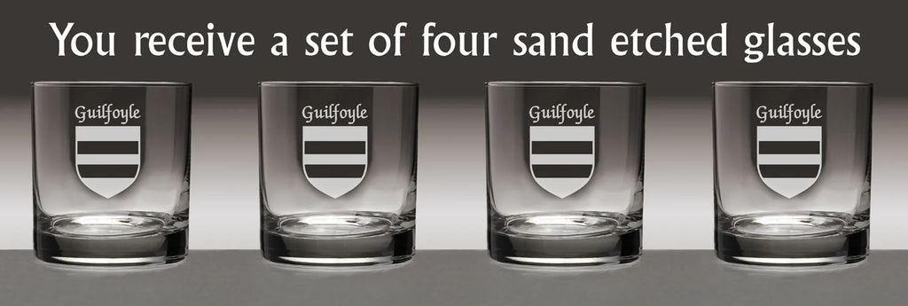 Set of 4 Etched Tumbler Glasses N9864