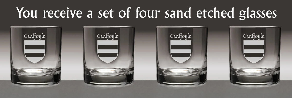 Set of 4 Etched Tumbler Glasses N9864
