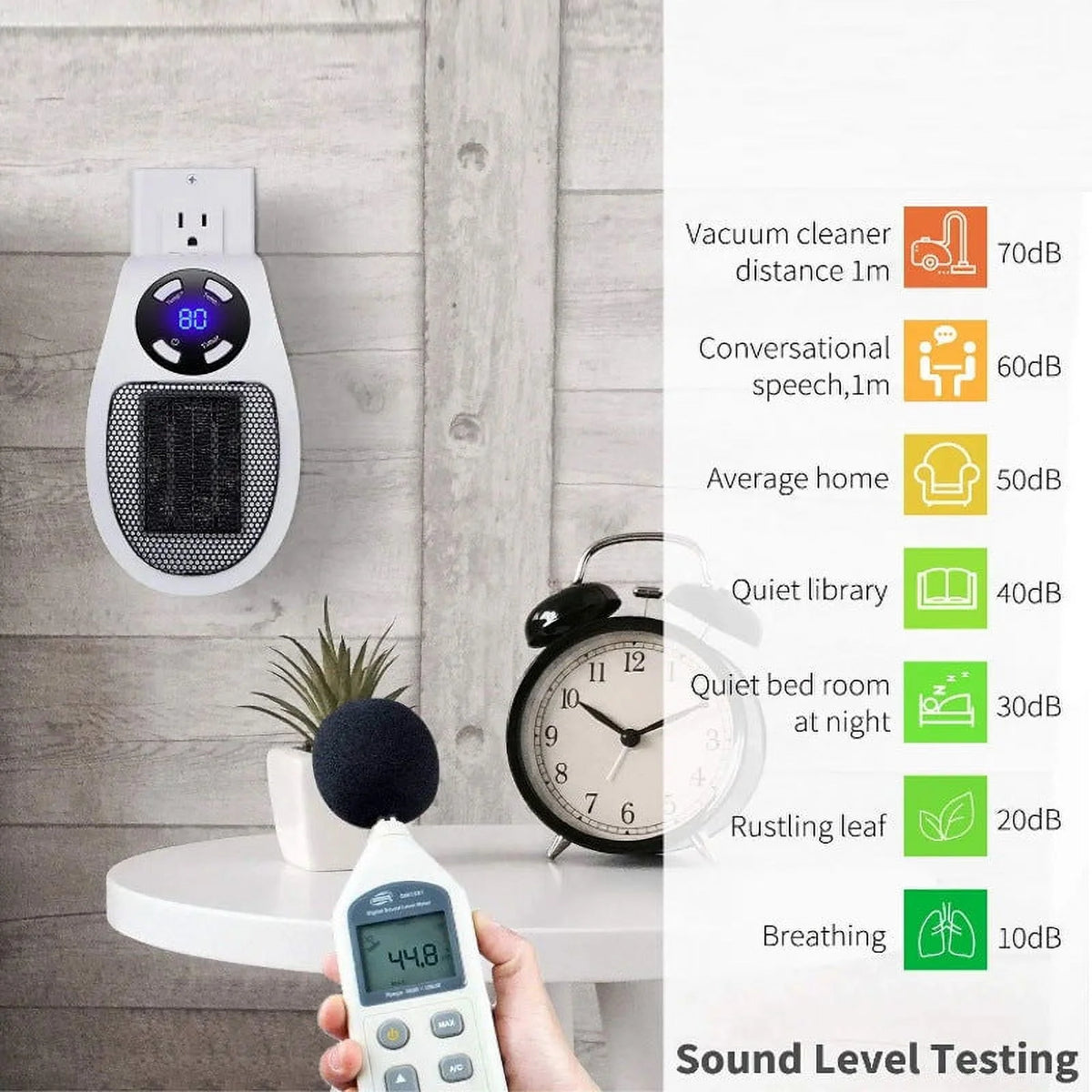 500W Mini Plug-in Wall Heater With Digital Timer S214835