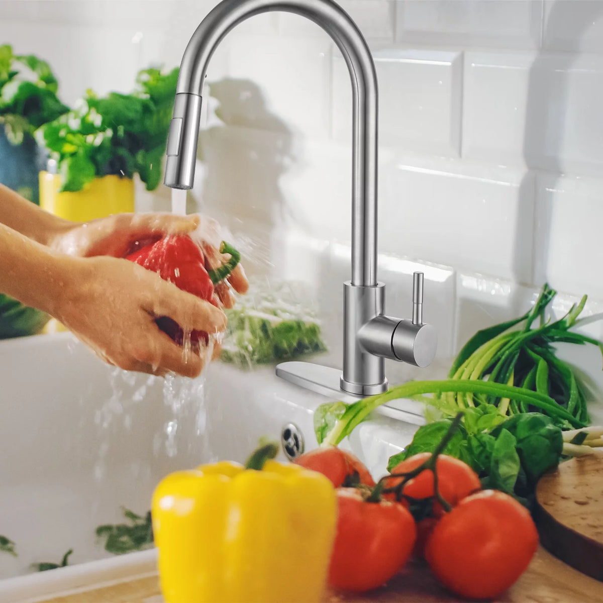 304 Stainless Steel Pull Down Kitchen Faucet V69176