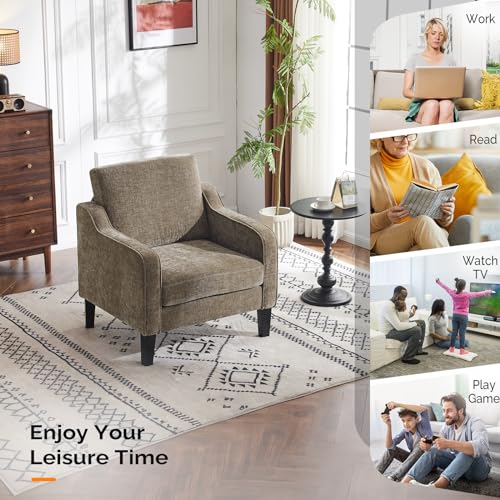 Beige Fabric Accent Armchair T528938