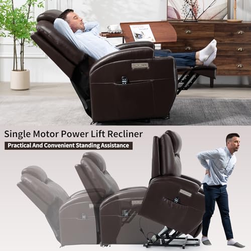 Black Power Lift Recliner Chair with Heat and Massage N541008