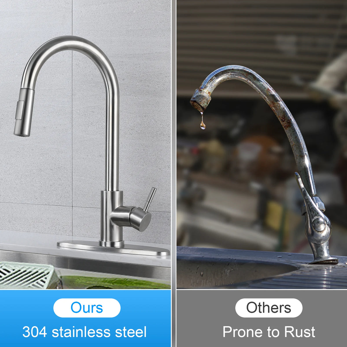 304 Stainless Steel Pull Down Kitchen Faucet V69176