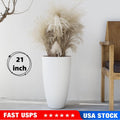 21" Round Tall White Resin Planter D51900