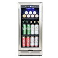 Freestanding Beverage Refrigerator Stainless Steel 120-Can Capacity L897