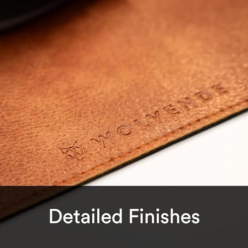 Distressed Faux Vegan Leather Desk Mat, Black/Grey, 12" x 36" P21204