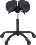 Black Ergonomic Saddle Stool with Aluminum Base C6035
