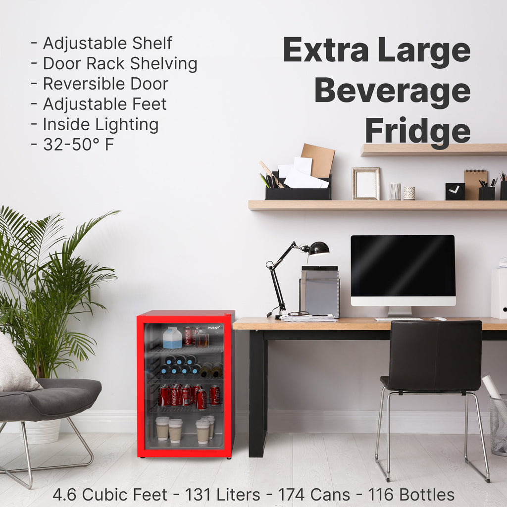 Red Freestanding Mini Fridge W714
