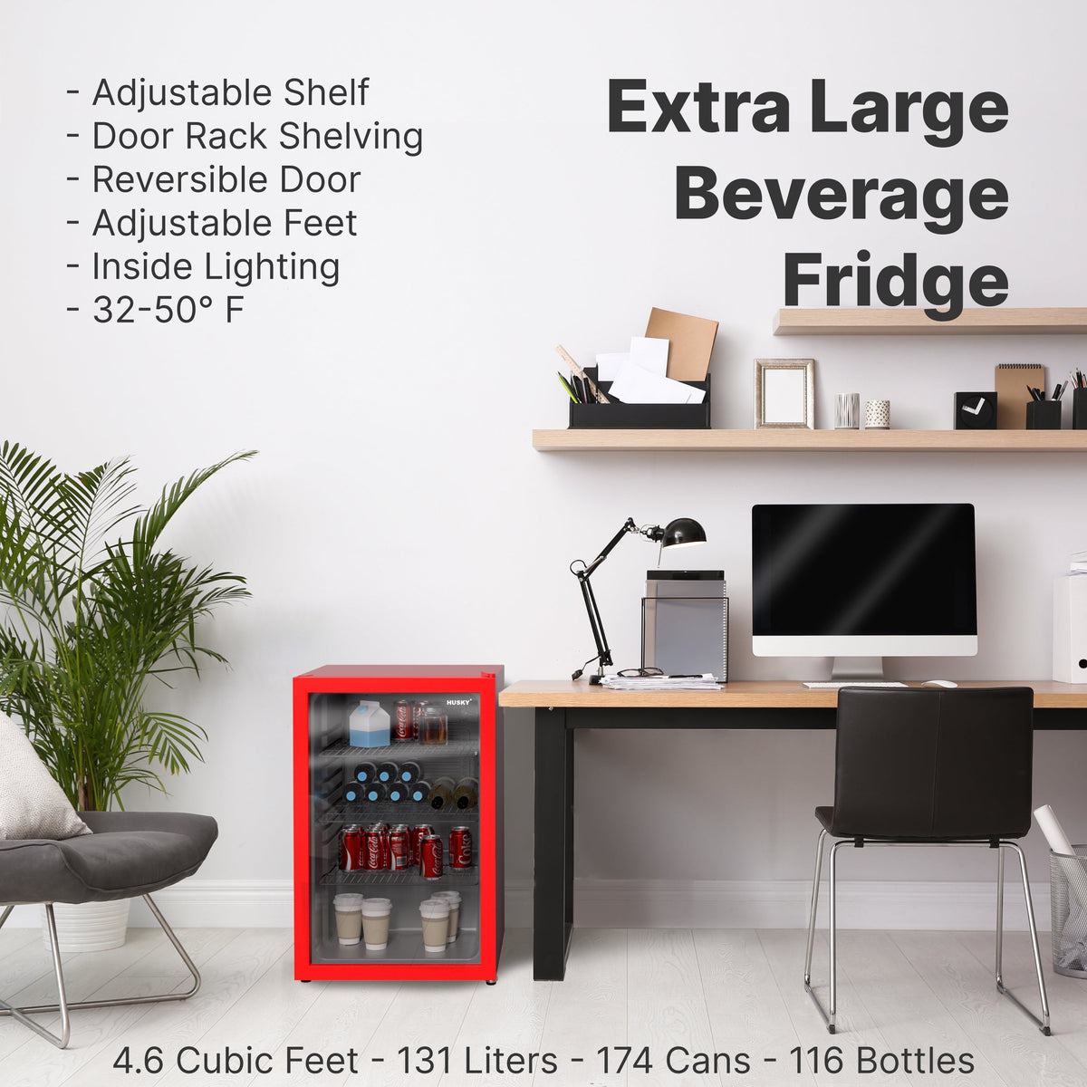Red Freestanding Mini Fridge W714